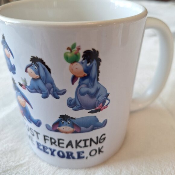 Eeyore "I Just Freaking Love Eeyore, Ok" Coffee Tea Mug Cup Orca Coatings - Picture 3 of 7